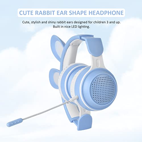 Yunseity Kids Headphones, Bluetooth 5.0 Headphones with Rabbit Ear, Over Ear LED Light Foldable Wireless Headset - Image 2