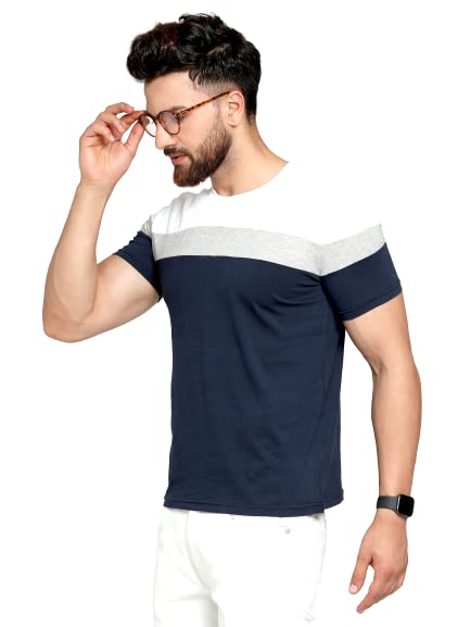 Buy AUSK Men's Regular Fit T-Shirt (Navy Blue-Small) at Amazon.in