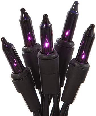 Dobar Holiday Pride Dark Purple Halloween Mini Lights with Black Wire - Indoor/Outdoor Use - UL Listed - Set of 100