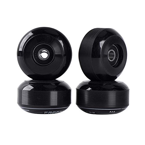 FREEDARE Skateboard Wheels 52mm and Bearings, Spacers Installed 92A Street Wheels Skateboards Tricks(Pack of 4)