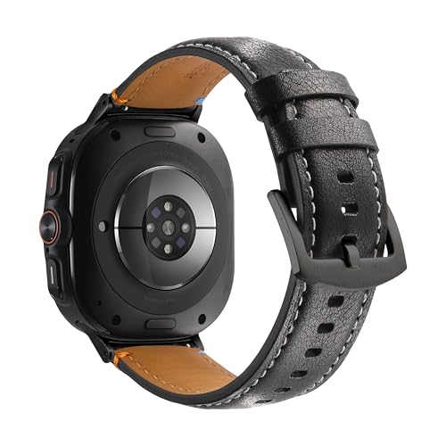 Bracelet Samsung Galaxy Watch Ultra 47mm en cuir véritable marron souple Miimall pour homme