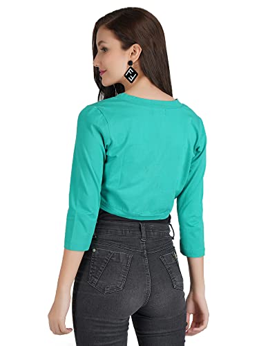 Image of PepTrends Solid Cotton Knitted Short Shrug with Front Open