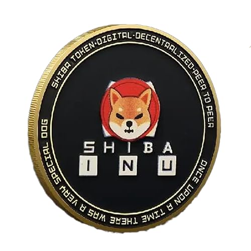 Gold Plated Shiba Inu Dodgecoin Crypto Coin - Adorable and Elegant Digital Currency Collectible, Perfect for Crypto Enthusiasts and Collectors