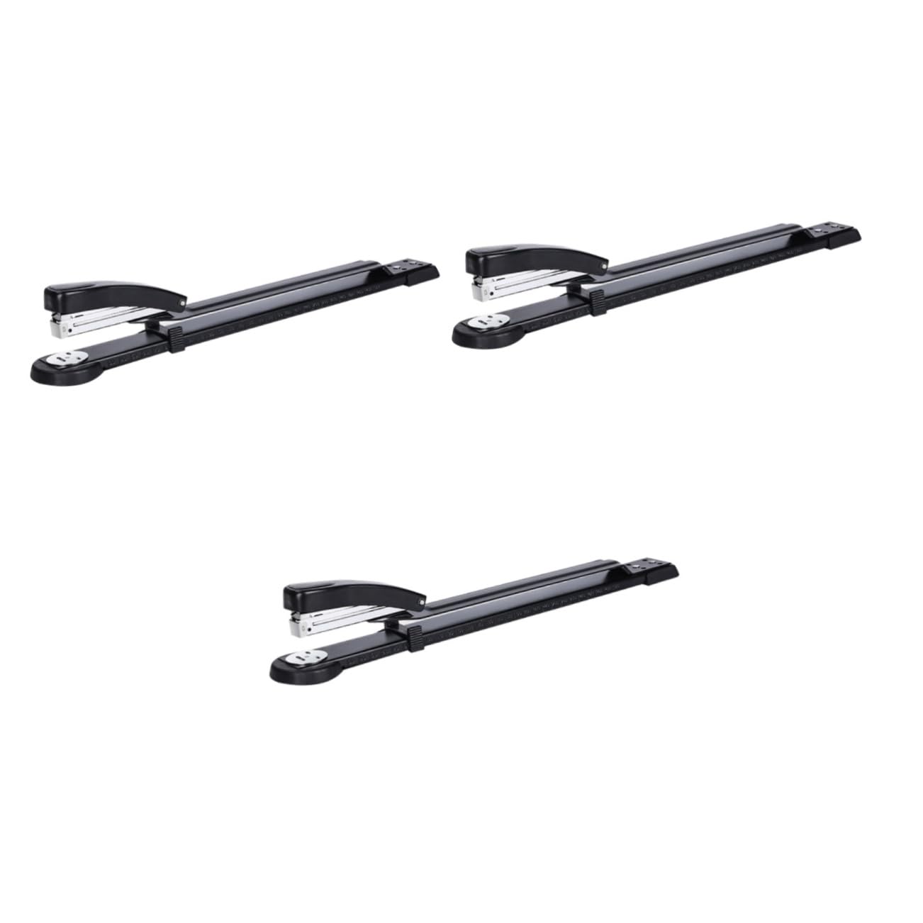 Housoutil 3 Pezzi Cucitrice Braccio lungo Multifunzionale per Ufficio Pinzatrice Portatile per Rilegatura Documenti Design Ergonomico per Scuola e Lavoro