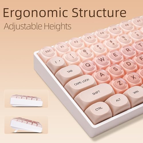 Image of ZORNHER ZH100 Foundation Mechanical Keyboard,98% Pink Creamy Keyboard with Number Pad,Full Size Gaming Keyboard Cute,Jelly MOA Profile Round Keycaps,Creamy Sounding Linear Switches,PC Gaming