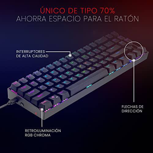 Redragon K599 Wired/Wireless Mechanical Gaming Keyboard 60% Compact Tenkeyless Rgb Backlit Computer Keyboard For Windows Pc Gamers (70 Key Red Switch – Black) #TOP2