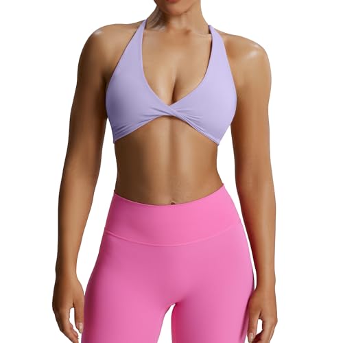 Image of Aoxjox Women's Workout Sports Bras Fitness Metamorph Sienna Twist Bra Yoga Crop Tank