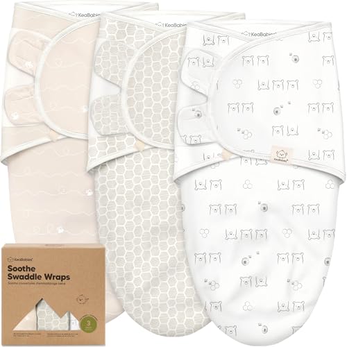 Image of KeaBabies 3-Pack Organic Baby Swaddles for Newborns, Infant (Bumbly, 0-3M) | Baby Girls, Boys, Soft Organic Cotton, Newborn Swaddle Sleep Sack, Nursery Swaddling Blankets