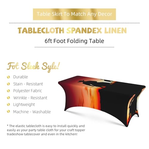Nappe cowboy élasthanne table rectangulaire 1,8 m housse extensible banquet