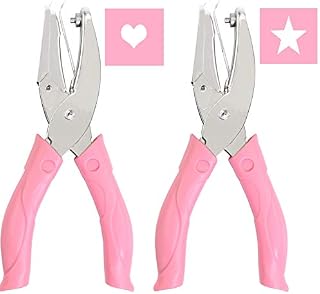 Jeemitery 1/4 Inch Heart and Star Shaped Metal Single Handheld Hole Paper Punch