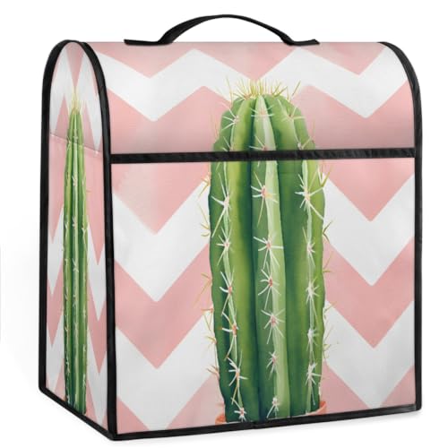 Coffee Maker Cover Cactus Chevron Kitchen Appliance Covers Small Appliance Covers Blender Cover Juicer Cover Dust Covers for Kitchen Appliances with Top Handle and Pockets,Washable,C370