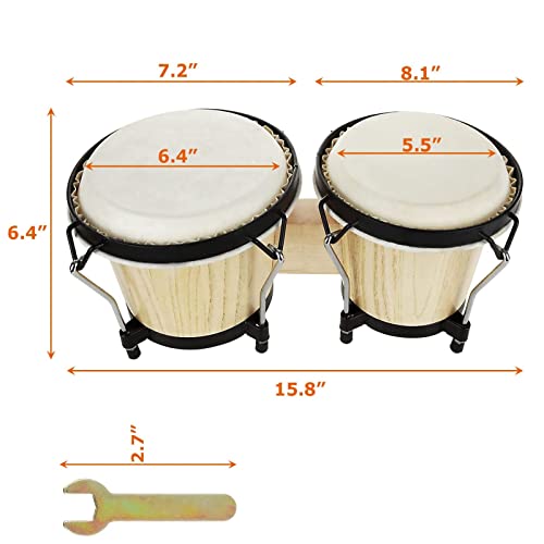 Apacali HLUS-BONGODRUMS-6IN7IN-1-211105 Bongo Drums 2 Set 6 Inch And 7 Inch Drum Set Bongos thumb #1