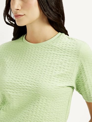 Image of Women's Textured Light-Green Crew Neck Top