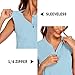 COOrun Womens Golf Shirt Collarless Polo Tank Tops with 1/4 Zip Sleeveless Athletic Tennis Shirts for Women