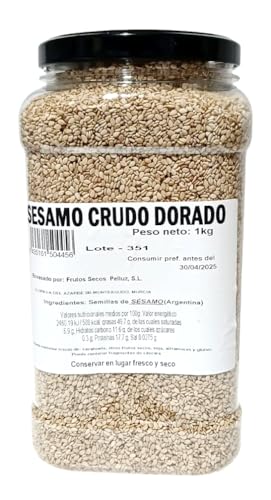 Semillas de Sésamo Crudo Dorado - 1 kg - Entero - Sin Sabor Añadido - Alto en Omega