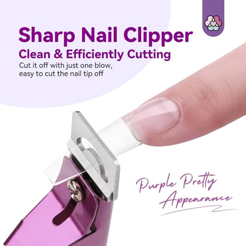 Image of SAVILAND Rose Gold Acrylic Nail Cutters with 15PCS Magnetic Sizer Trimmer | Features sharp trimmer for false tips and acrylic nails. Professional manicure tech tools for salon and DIY home use.