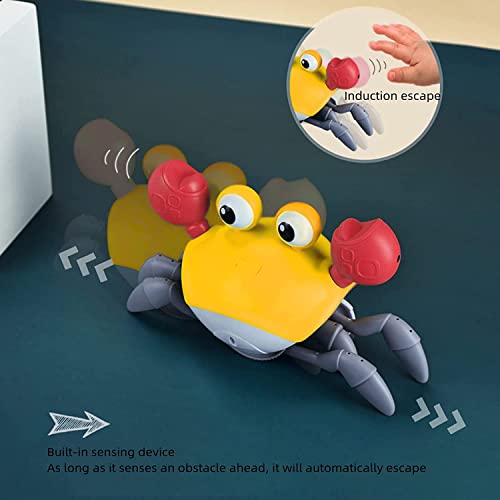 Dusja Sensing Escape Crawling Crab, Tummy Time Baby Toy With Music& Lights, Interactive Kids Infant Learning And Entertainment Fun Toy Birthday Gift (Orange) #TOP1