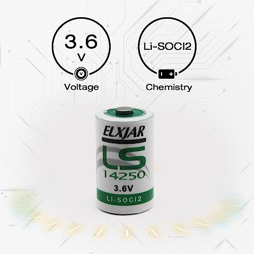 Elxjar (5-Pack) Ls-14250 1/2 Aa 3.6V Lithium Battery (Non Rechargeable) For Saft Water Meter Electricity Meter Gas #TOP1