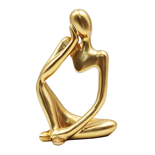 Thinker Statues and Sculptures, Resin Thinker Statue Ornaments, Abstract Style Sculptures, Housewarming Gifts, Housewarming Decorations, Living Room Dining Desk Decorations(Gold Right, Small) - Image 3