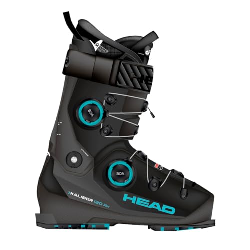 Head Kaliber 120X MV Gripwalk BOA 2 Alpine Ski Boots, Black/Speed Blue, 28.5