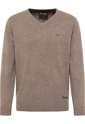 Carlo Colucci Schlichter Strickpullover, Creatore, Braun, L