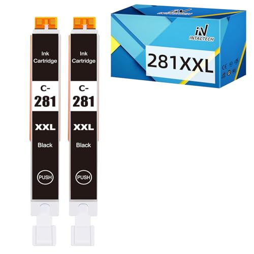 281xxl BK Compatible Ink Cartridges Replacement for Canon CLI-281 XXL Work with Pixma TS6120 TS8120 TR7520 TR8520 TS9120 TS6220 TS8220 TS9520 TS9521C TS702 (Black, 2-Pack)