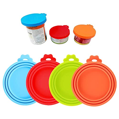 4 Pcs Tapas Latas Gato Lata Tapa Silicona Comida Perros Alimentos Funda Universal Silicona Universal Tapas de Comida de Silicona Alimentos Perros Tapa Silicona para Latas De Comida Para Mascotas Cover