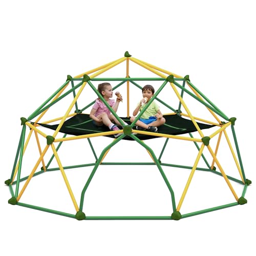 Merax 13FT Climbing Dome with Hammock, Outdoor Geometric Dome Climber Play Center for Kids 3-10 Supporting 1000 lbs, Easy Assembly Jungle Gym