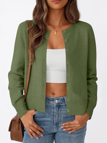 Image of Trendy Queen Lightweight Cardigan Sweaters for Women 2026 | Soft Knit Button-Down, Classic Fit Open-Front Layering Piece for Fall, Winter & Office Wear