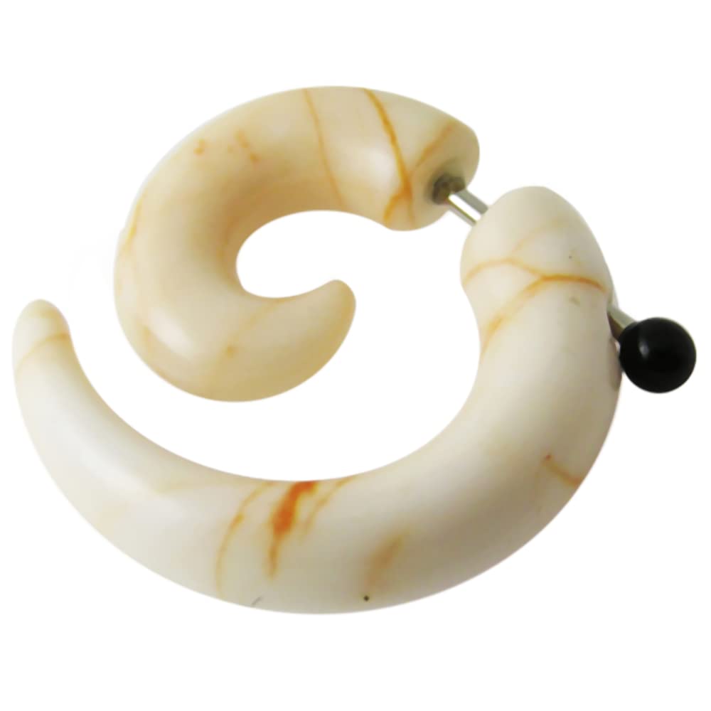 Fake Ear PlugsMarble Pattern UV Spiral with 16 Gauge 316L Surgical Steel Sold by Piece