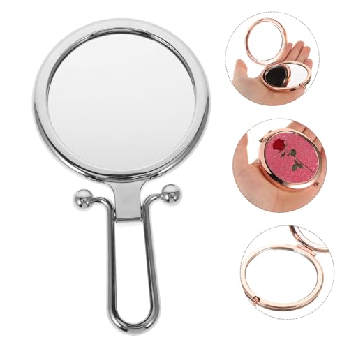 Espejo compacto redondo plegable para maquillaje 2 pcs miniatura 4
