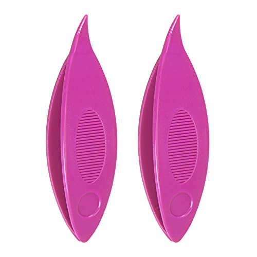 Image of HARFINGTON 2pcs Tatting Shuttles 63x17x10mm Colorful Plastic Shuttles for Lace-Making DIY Hand Craft Tool Knitting Arts Supplies, Rose Red