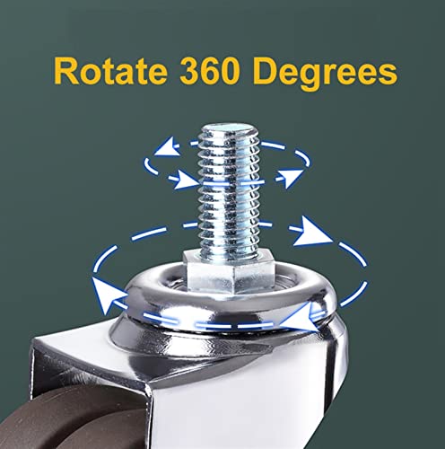 Roulettes pivotantes 5 cm caoutchouc M12 x 25 mm de rechange pour meuble