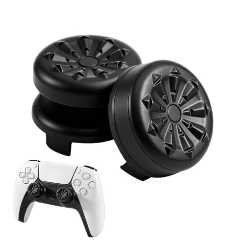 Image of Sounce FPS Freek Galaxy Thumbstick Caps for PS4 & PS5 Controller | Non-Slip Rubber Joystick Cover | 1 High-Rise + 1 Mid-Rise Concave Analog Grip | Improved Accuracy & Comfort (Black)