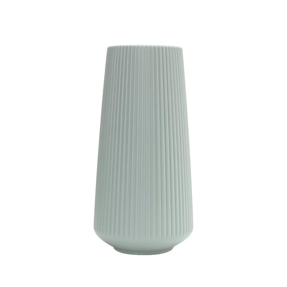 Roadoor YSoutstripdu Plastic Nordic Flower Vase,Dried Bouquets Arrangement Pot Holder Home Office Decorations Green