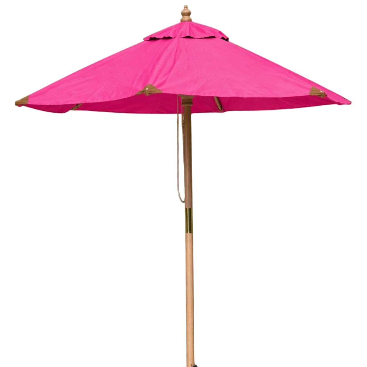 Garden Market Place Pink Hardwood Garden Parasol, Garden Umbrella With Pulley Lift, Water-Repellent 180G/M² Polyester Canopy, Wind Vent And Reinforced Rib Frame