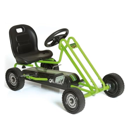 Hauck Lightning - Pedal Go Kart | Pedal Car | Ride On Toys For Boys & Girls With Ergonomic Adjustable Seat & Sharp Handling - Race Green, Large