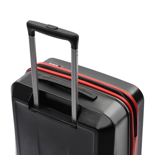 Image of YAYAVAR Batman Trolley Suitcase - 90L, Cabin Luggage with 8 Spinner Wheel, Hard Shell Polycarbonate Suitcase, Number Lock, Water Resistant, Luggage Bag for Travel (Red & Black, 67cm, Medium)