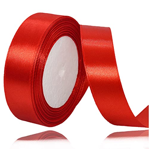 Geschenkband Rotes 25mm Breit, 23 Meters Satinband Rot Geschenkbänder...