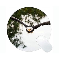 American Flag Gaming Mouse Pad With Coaster - Bald Eagle Design Non-Slip Rubber Base
