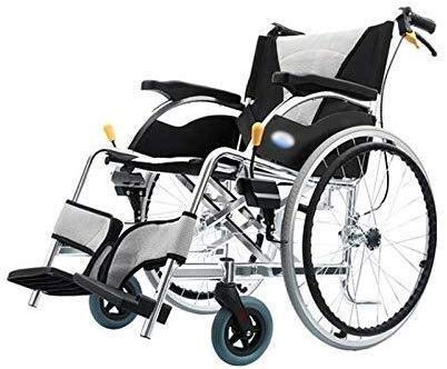 BAJIMI 車いすアルミ製車椅子、軽量で折り畳み式フレーム、自走式車椅子、ポータブルトランジット旅行議長、取り外し可能なフットレスト、近テーブルデザイン 介護・介助兼用