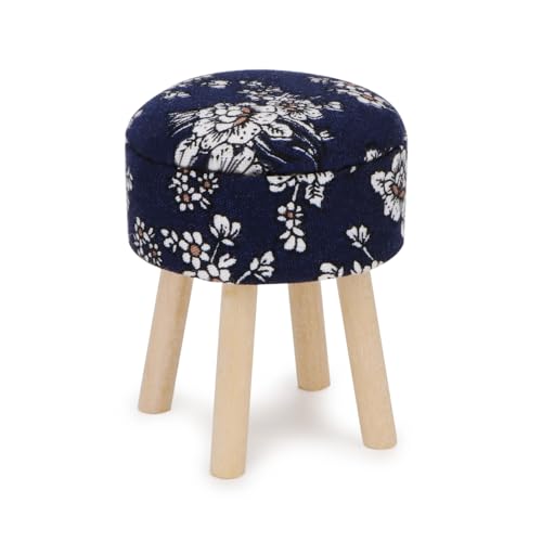 Cutemini DJ0040 Dollhouse Stool Miniature Round Upholstered 1:12 Scale Wooden Stool Ornament Dollhouse Furnishing Accessories Mini Scene Furniture cover