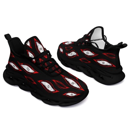 Men's Skull Gothic Running Shoes Lightweight Breathable Sport Shoes for Women Cushion Slip On Walking Sneaker2