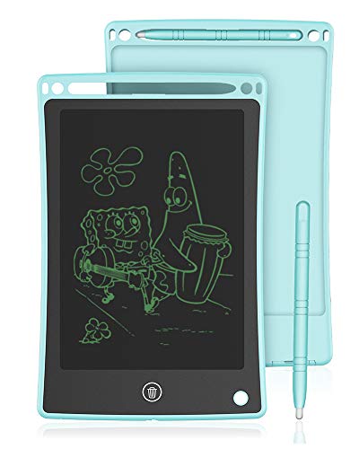 iThrough LCD Writing Tablet Drawing Tablet, 8.5-inch Doodle Board Electronic Doodle Pads Writing Board for Kids & Adults, Mini Handwriting Paper Drawing Tablet for School, Home, Office (Blue)