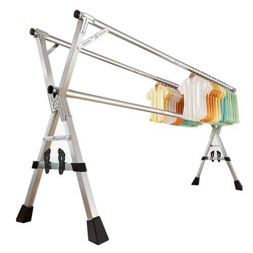 伸縮式 折りたたみ物干しラック 洗濯物干し 布団干し 多機能物干しスタンド 大容量 X型 折りたたみ式 室内物干し タオルハンガー 洗濯干し台 頑丈 錆びにくい 洋服掛け コート掛け 収納ラック 伸縮物干し竿 タオル乾燥ラック 風に強い 超耐荷重 無組立(
