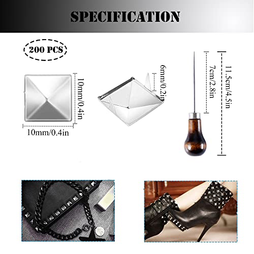 200 Pezzi Borchie Punk abbigliamento in pelle