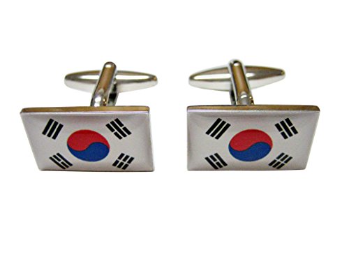 Mancuernillas con bandera de Corea Kiola Designs miniatura 1