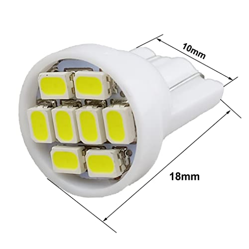 image for GLOFE T10 194 168 Dash Instrument White LED Light Bulbs Bright Panel G