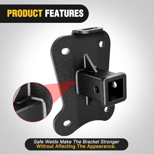 Image of Nilight 2 Inch Rear Bumper Tow Trailer Hitch Receiver Kit Compatible for 2022 2023 2024 2025 2026 Polaris RZR Pro R|Polaris RZR Pro R 4
