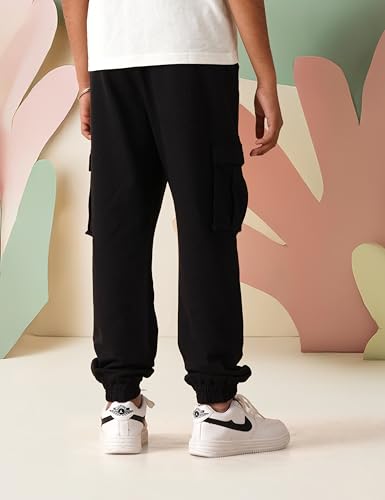 Image of Amazon Brand - Symbol Kids Boys Cotton Blend Solid Cargo Track Pant